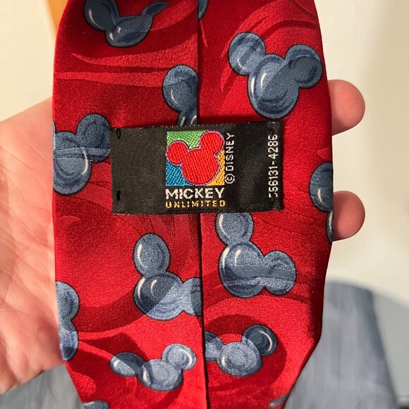 Disney Mickey Unlimited Red w Graphic Print Tie - Picture 3 of 3